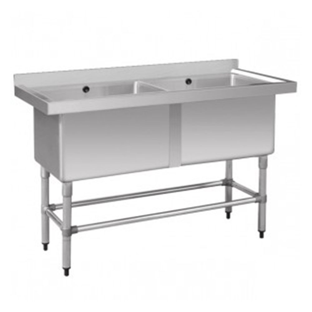1410-6-DSB-Stainless-Steel-Double-Deep-Pot-Sink.jpg F.E.D 1410-6-DSB Stainless Steel Double Deep Pot Sink - Image 1
