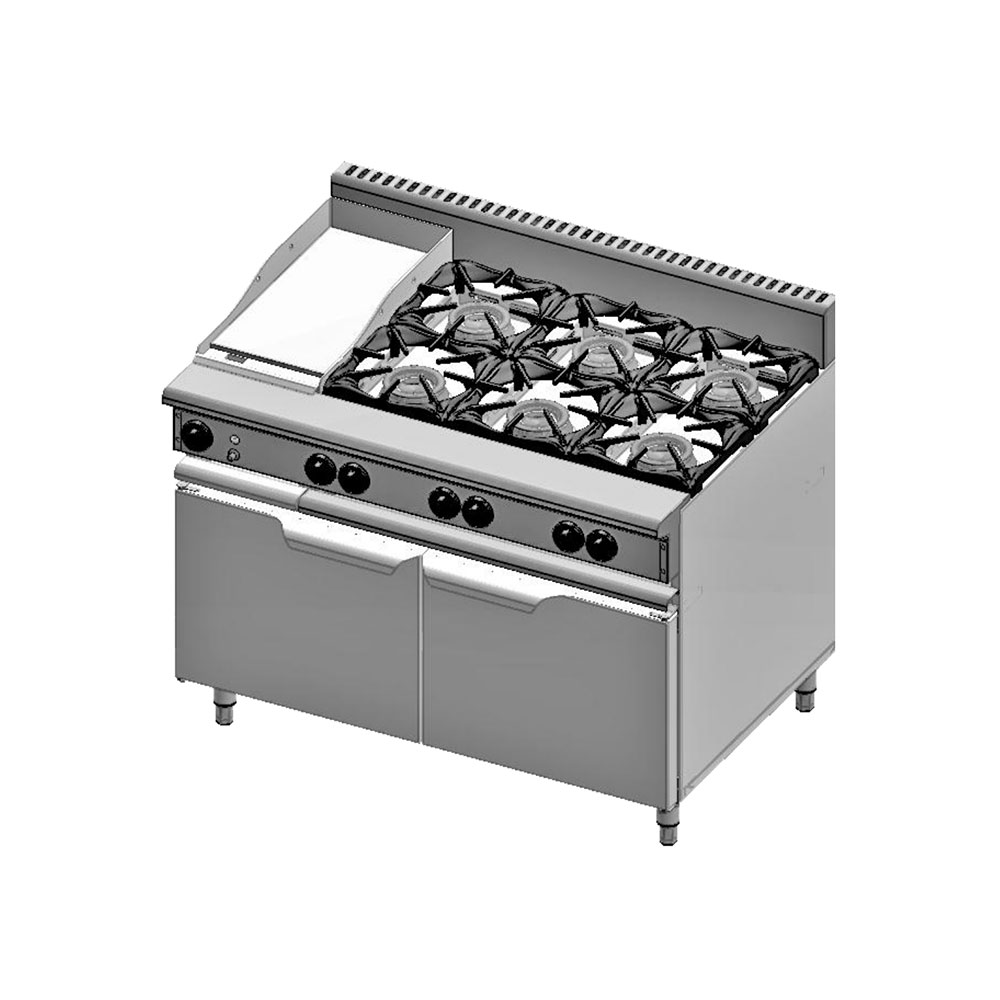 6-Open-Burners-300mm-Grill-Plate-VBT-SB6-GRP3.jpg B+S 6 Open Burners & 300mm Grill Plate (VBT-SB6-GRP3) - Image 1