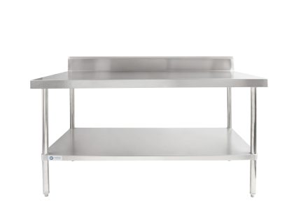 FULL STAINLESS STEEL WORK BENCH WITH SPLASH BACK 1200MM L X 600MM D X 900MM H AWS-1260