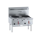 B+S 2 Hole Deluxe Waterless Wok Table (UFWWD-2)