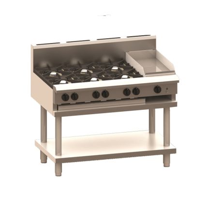 LUUS CS-6B3C 6 burners, 300 char & shelf