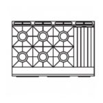Luus RS-6B3C Professional Series 6 Burner 300mm Chargrill & Static Oven 1200mm - Image 2