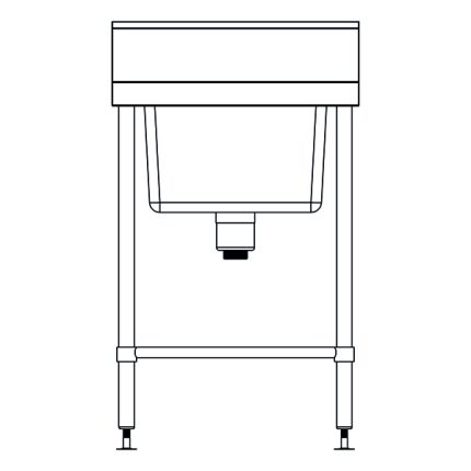 FULL STAINLESS-STEEL SINGLE SINK BENCH WITH SPLASH BACK 600MM L X 700MM D X 900MM H ASS-0670