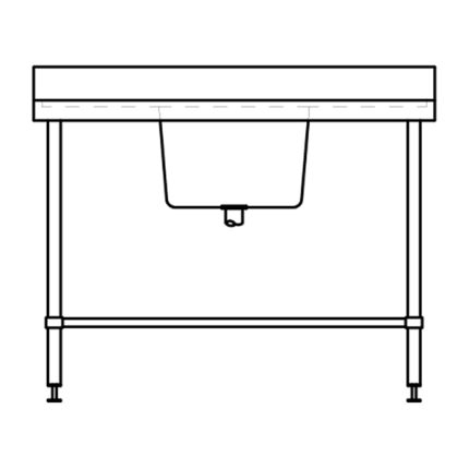 FULL STAINLESS STEEL SINGLE SINK BENCH WITH SPLASH BACK 1200MM L X 600MM D X 900MM H ASS-1260C