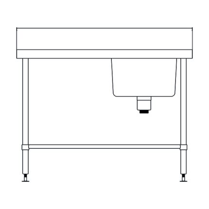 FULL STAINLESS STEEL SINGLE SINK BENCH WITH SPLASH BACK 1200MM L X 700MM D X 900MM H ASS-1270R