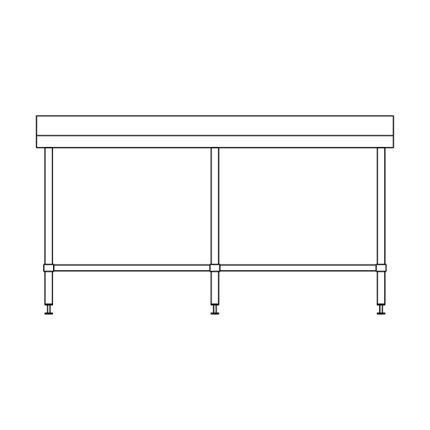 FULL STAINLESS STEEL WORK BENCH WITH SPLASH BACK 1800MM L X 600MM D X 900MM H AWS-1860
