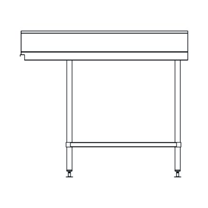 FULL STAINLESS STEEL OUTLET BENCH WITH SPLASH BACK 1500MM L X 700MM D X 900MM H AWSD-1570L